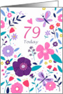 79 Today Birthday Bright Floral card