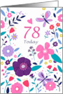 78 Today Birthday Bright Floral card