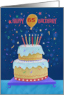 65th Birthday Bright Cake with Candles card