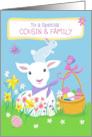 Cousin and Family Easter Spring Lamb and Bunny card