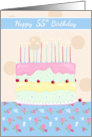 Happy 55th Birthday Floral Cake card