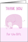 Thank You for the Baby Gift Elephants Girl card