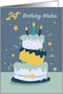 24th Birthday Wishes Quirky Fun Modern Cake card