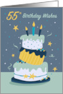 55th Birthday Wishes Quirky Fun Modern Cake card