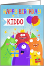 Kids Happy Birthday Party Monsters card