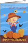 Great Grandson Happy Thanksgiving Fall Scarecrow card