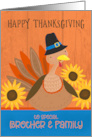 Brother and Family Thanksgiving Turkey with Sunflowers card