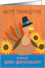 Great Grandchildren Thanksgiving Turkey with Sunflowers card