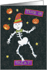 Halloween Juggling Skeleton Trick or Treat card