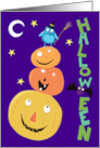 Halloween Fun Quirky Owl and Jack o Lantern Characters card