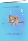 For Husband Anniversary Sweet Bears in Moonlight card