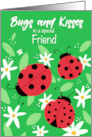 Friend Birthday Bugs and Kisses Ladybugs card