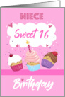 Niece Sweet 16 Birthday Cupcakes card