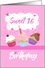 Sweet 16 Birthday Cupcakes card