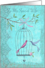 Wife Happy Anniversary Bird Cage card