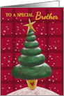 Brother Christmas Topiary Tree with Gold Star card