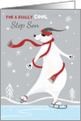 Step Son Christmas Skating Polar Bear card