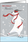 Mentor Christmas Skating Polar Bear card