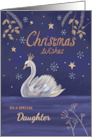 Daughter Christmas Wishes Moonlit Swan card