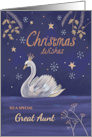 Great Aunt Christmas Wishes Moonlit Swan card