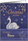Niece Christmas Wishes Moonlit Swan card