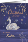 Sister Christmas Wishes Moonlit Swan card