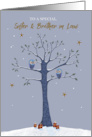 Sister and Brother in Law Christmas Owls on Tree card