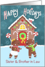 Sister and Brother in Law Happy Holidays Gingerbread Couple card