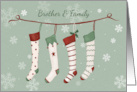Brother and Family Christmas Stockings and Snowflakes card