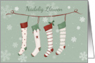 Welsh Christmas Stockings and Snowflakes card