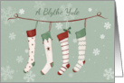 Scots Language Christmas Stockings and Snowflakes card