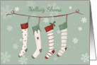 Irish Gaelic Language Christmas Stockings and Snowflakes card