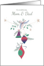 Mom and Dad Christmas Decorative Ornaments card