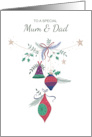 Mum and Dad Christmas Decorative Ornaments card