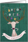 Merry Christmas Reindeer with Ornaments card