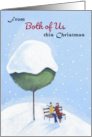 From Both of Us Christmas Couple Under Tree card