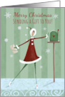 Gift Money Card Christmas Modern Girl Mailbox card