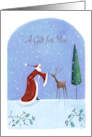 Gift Card Christmas Santa with Reindeer card