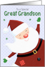 Great Grandson Christmas Cute Smiling Santa Claus card