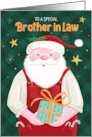 Brother in Law Christmas Santa Claus in Red Dungarees card