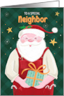 Neighbor Christmas Santa Claus in Red Dungarees card