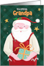 Grandpa Christmas Santa Claus in Red Dungarees card