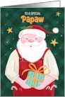 Papaw Christmas Santa Claus in Red Dungarees card