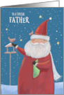 Father Christmas Santa Claus Winter Bird Table card