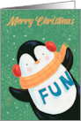 Merry Christmas Fun Penguin card