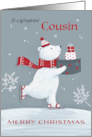 Cousin Christmas Polar Bear with Gifts card