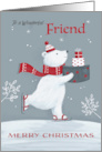 Friend Christmas Polar Bear with Gifts card