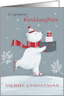 Goddaughter Christmas Polar Bear with Gifts card