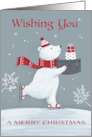 Wishing you a Merry Christmas Polar Bear with Gifts card