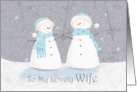 Wife Christmas Soft Pastel Snowman Couple card